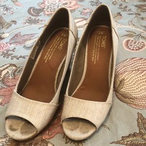 Peep toe wedge heels